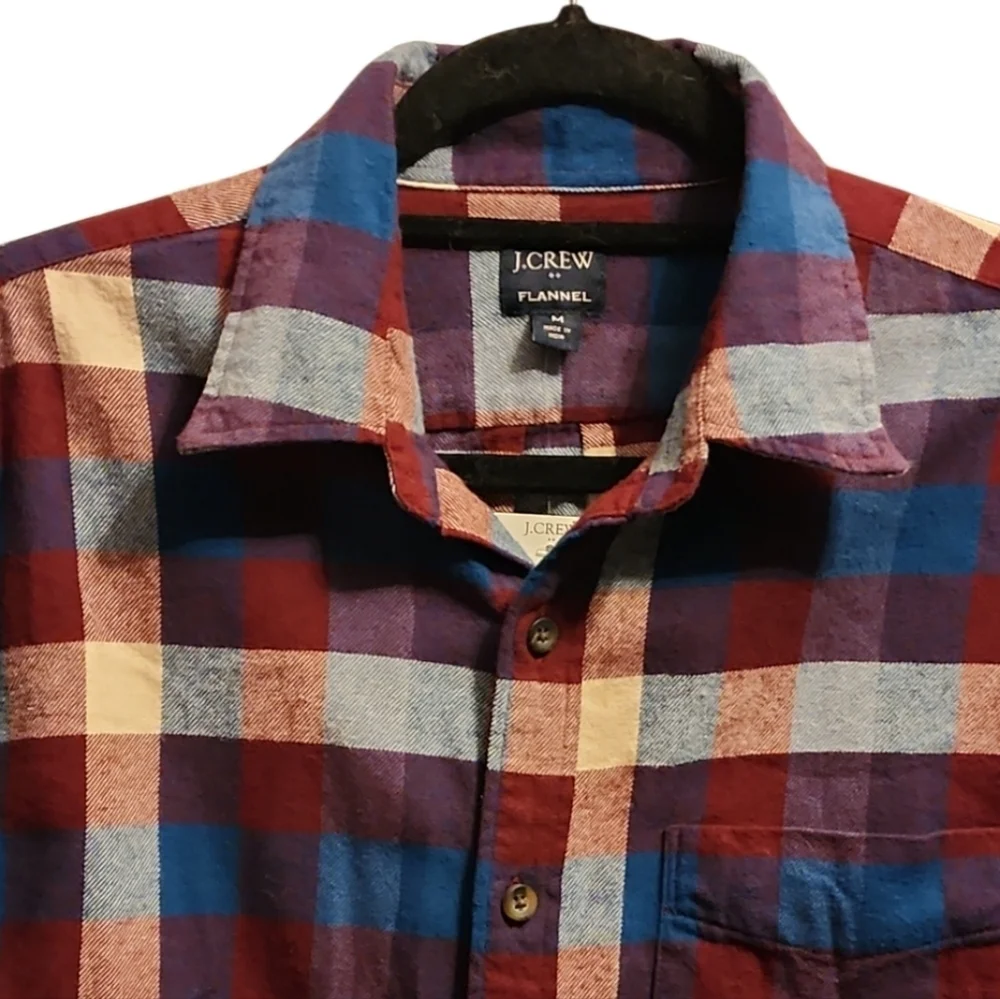 NWT J.CREW MEN'S Slim Fit Plaid Flannel Shirt M $79.50 Re-imagined 100% Cotton